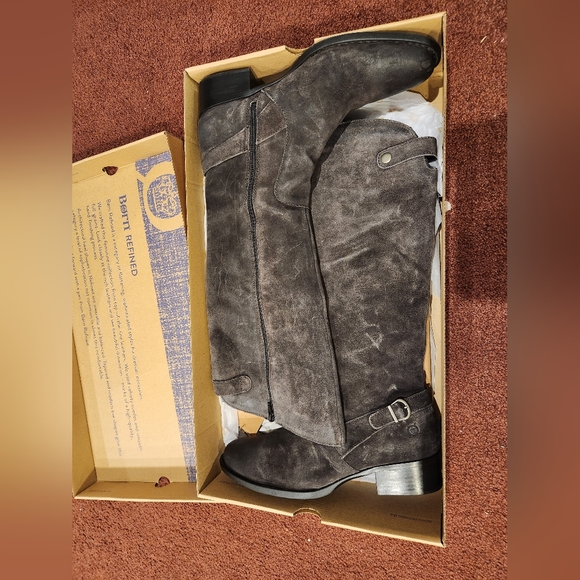 Born Cupra Dark Gray Suede Riding Boots - Picture 2 of 5